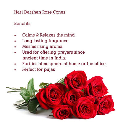 ROSE - Dry Dhoop Cones - With Soothing Fragrance for Pooja Hawan (20-Cones in Each Pack)