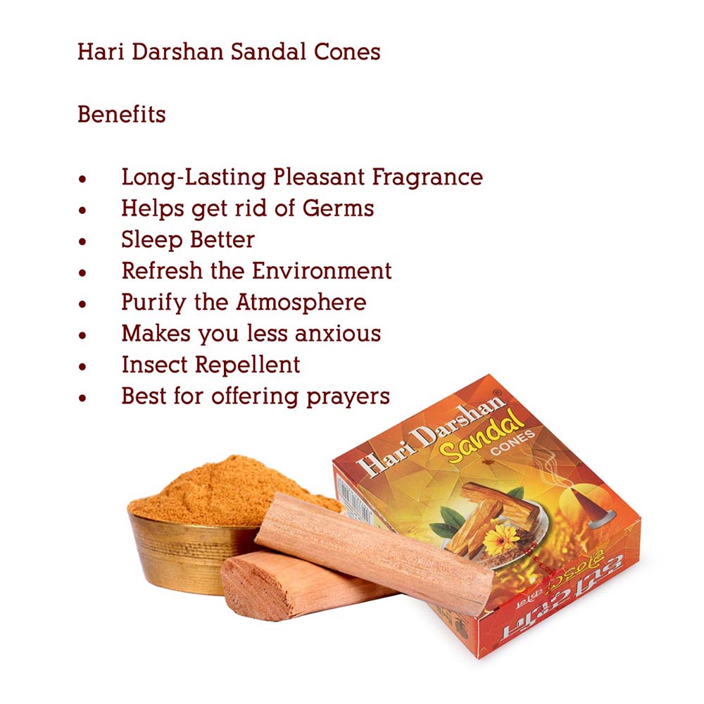 SANDAL - Dry Dhoop Cones - With Soothing Fragrance for Pooja Hawan (20-Cones in Each Pack)