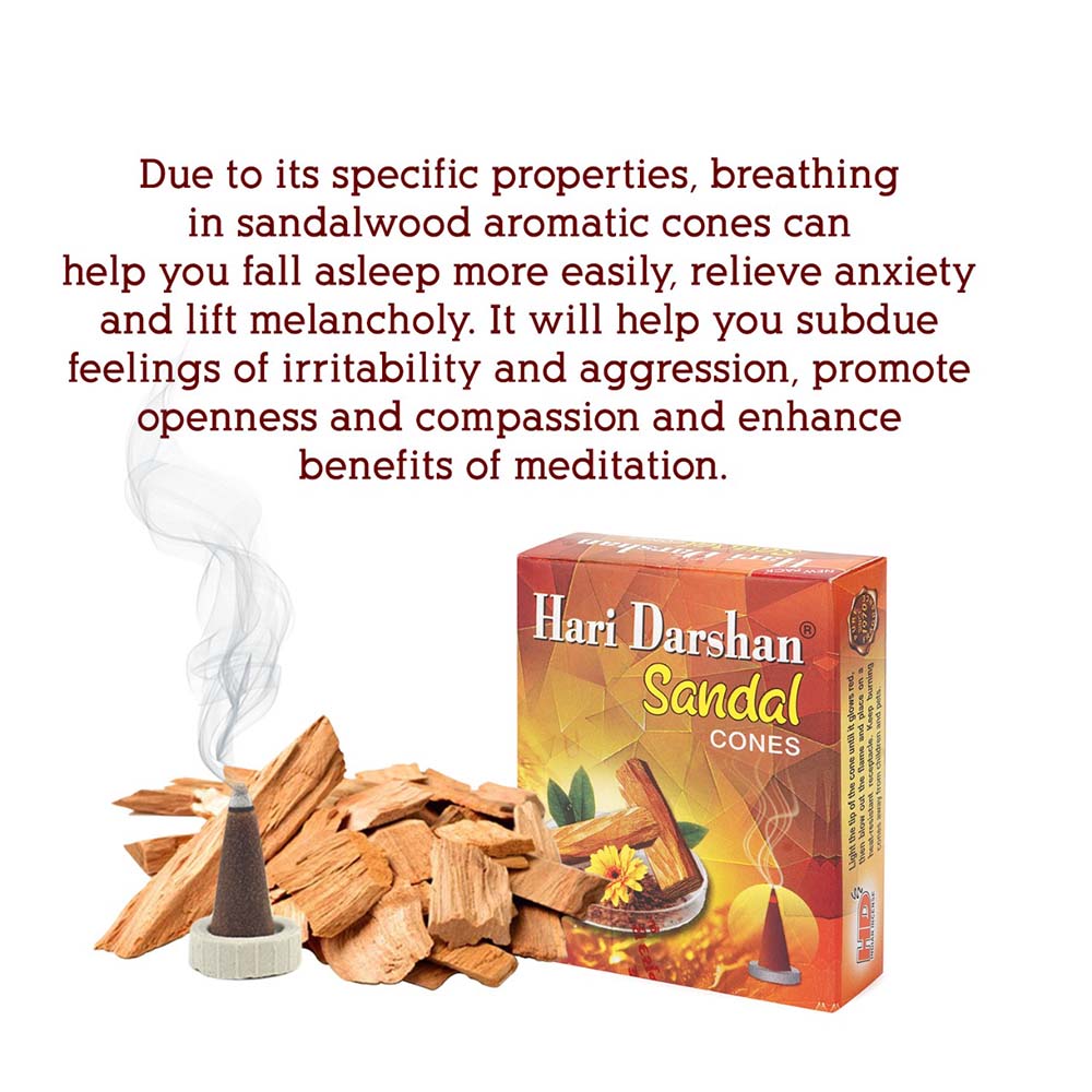 SANDAL - Dry Dhoop Cones - With Soothing Fragrance for Pooja Hawan (20-Cones in Each Pack)
