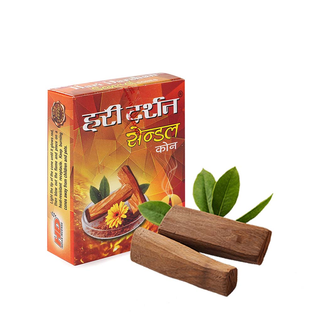 SANDAL - Dry Dhoop Cones - With Soothing Fragrance for Pooja Hawan (20-Cones in Each Pack)