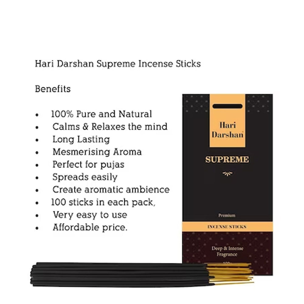Premium Supreme Agarbatti, Cheerful & Floral Fragrance Incense sticks - 100 St in Each Pack