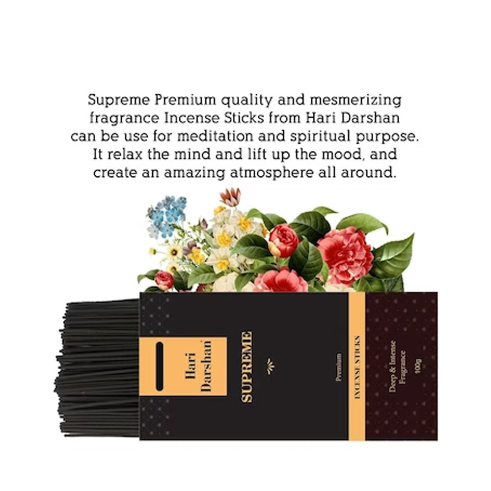 Premium Supreme Agarbatti, Cheerful & Floral Fragrance Incense sticks - 100 St in Each Pack