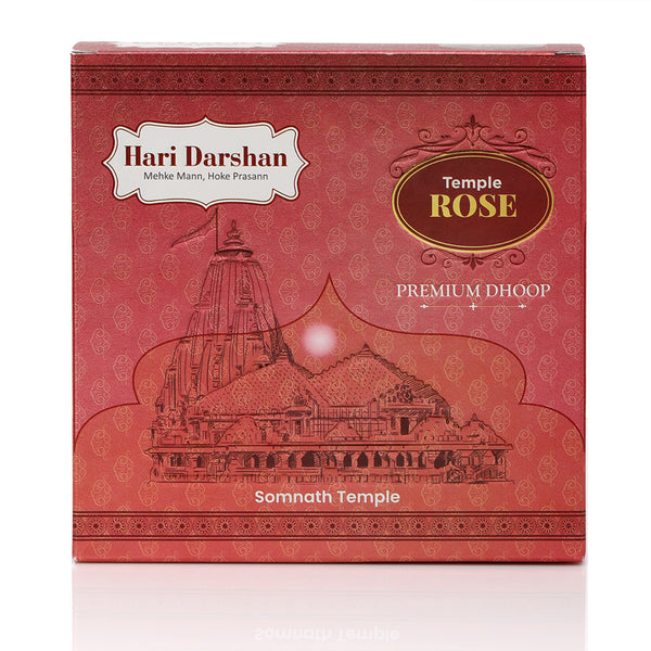 Temple Premium Rose Dhoop - 100g each - Approx 10 sticks - Pack of 3
