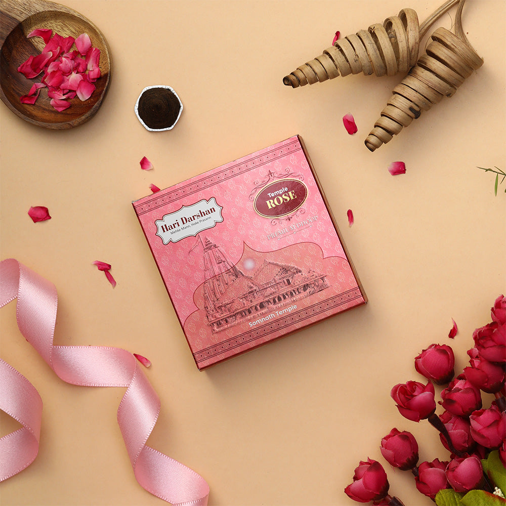 Temple ROSE Premium Dhoop - 100g Each - Approx 10 sticks in Each Pack