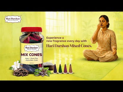 Mix Dhoop Cones - Rose, Mogra, Lavender & Sandal - 120 Cones in Each Jar